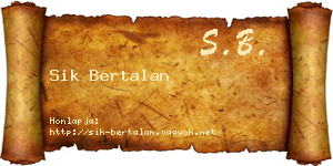 Sik Bertalan névjegykártya